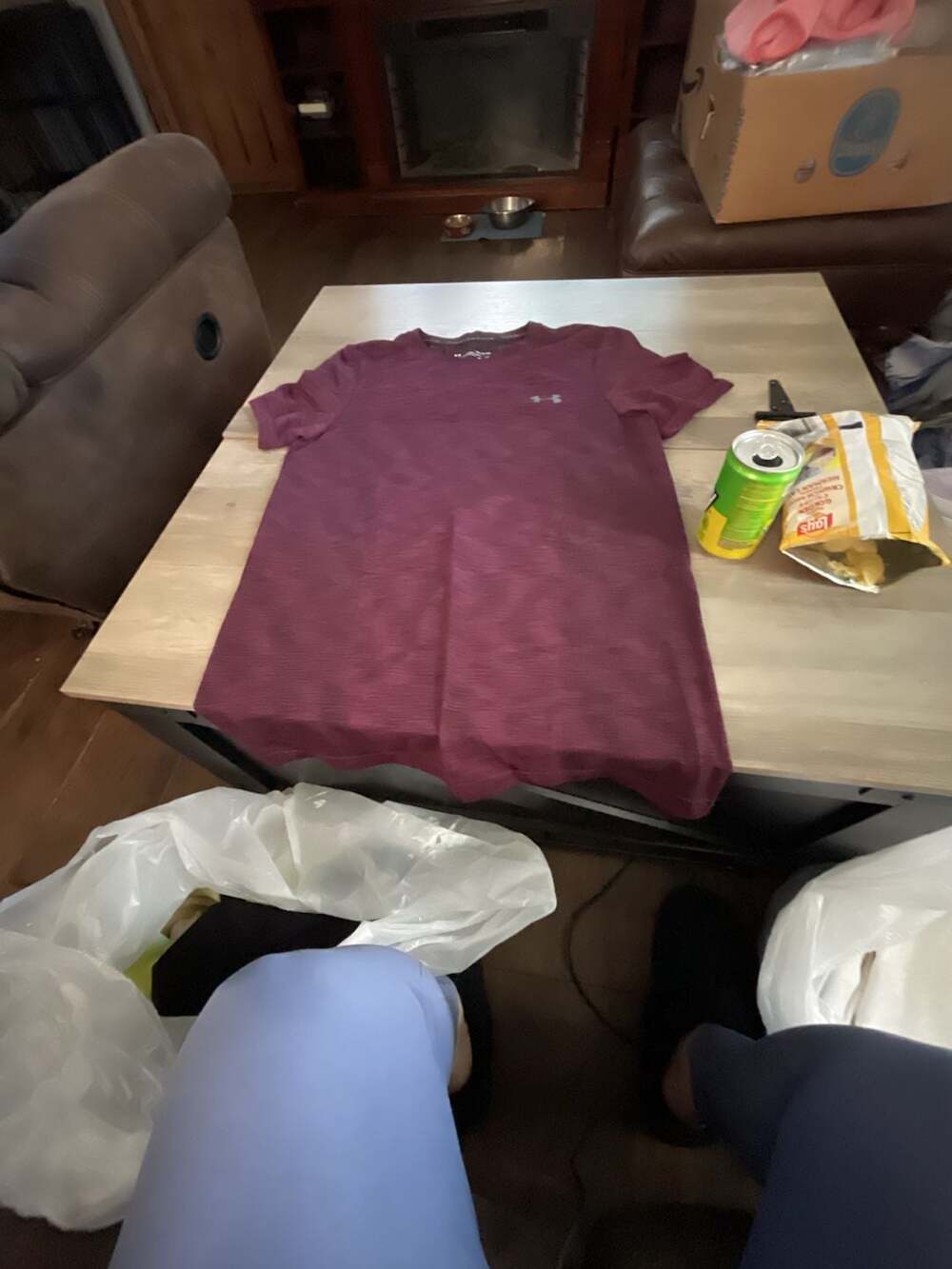 Under Armour Threadborne T-Shirt Size S Burgundy